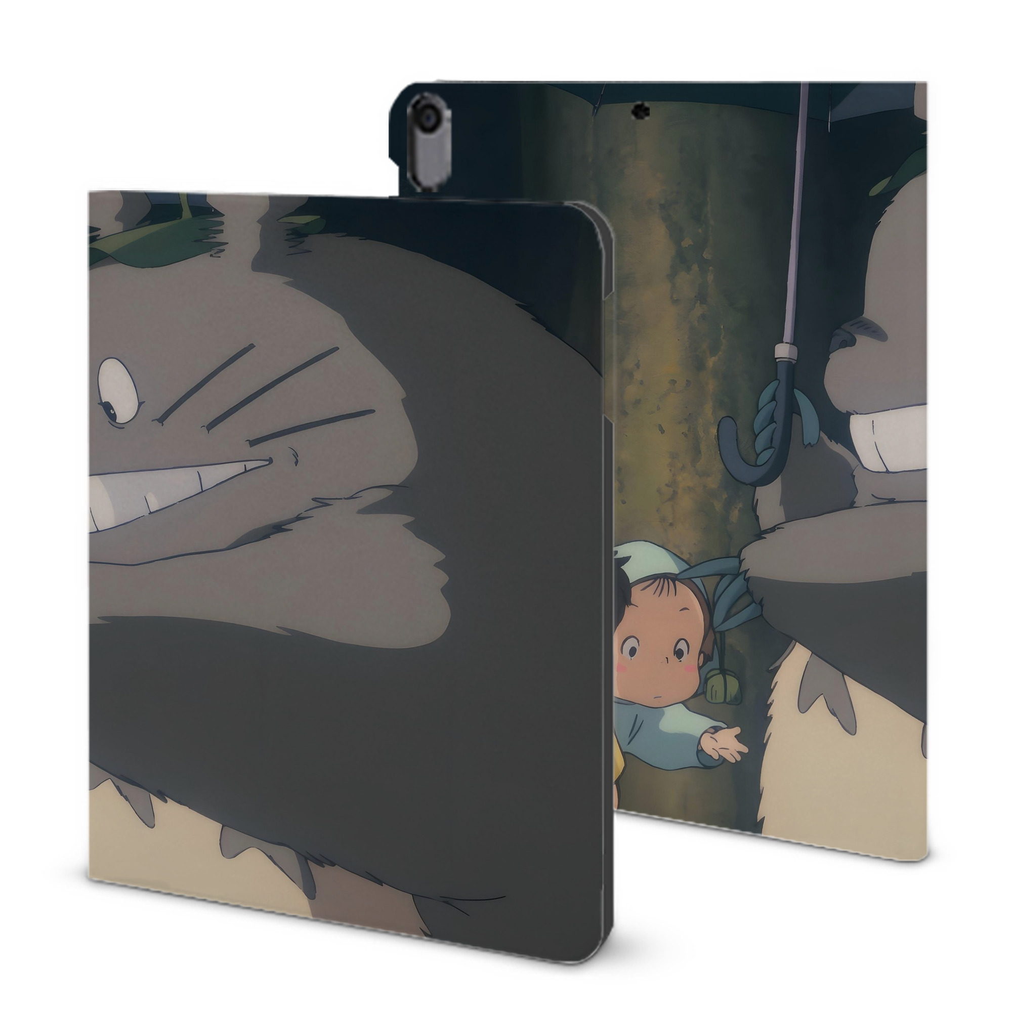 （画像用） となりのトトロ 草壁メイ 草壁サツキ My Neighbor Totoro Satsuki Kusakabe Mei Kusakabe IPad ケース ブック型 PUレザー TPU 耐衝撃 軽量 薄型 ペン収納なし 全面保護 IPad 各モデル対応